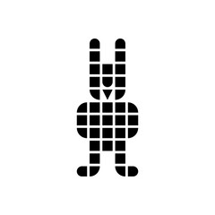 Rabbit vector abstract creative checkered illustration.
