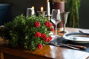 Christmas Dinner Table Photo, Kadikoy Istanbul, Turkey