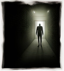 Fototapeta premium A shadowy figure in a fog.