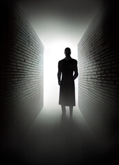 Obraz premium A shadowy figure in a fog.