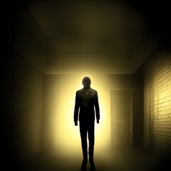 Fototapeta premium A shadowy figure in a fog.