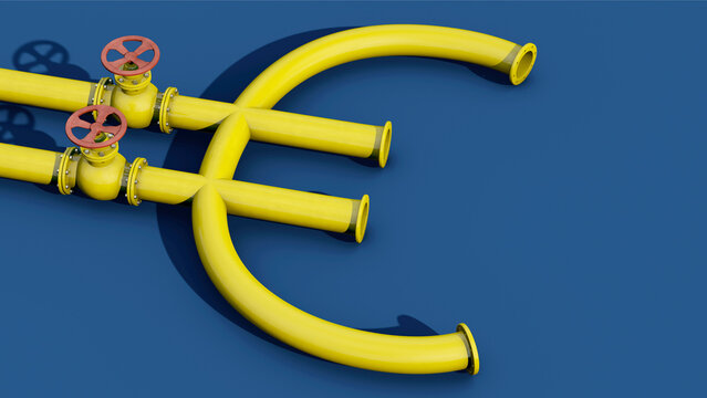 Erdgas Pipeline als Eurosymbol