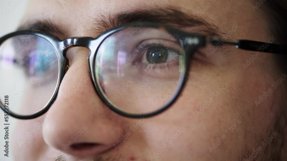 Poster programmer, code reflection in glasses and cyber security for update server system, typing and progr