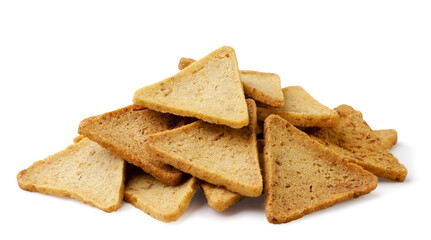 Triangular chips, hummus snack on a white background. Isolated