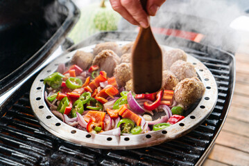 meatballs with vegetables and sauce