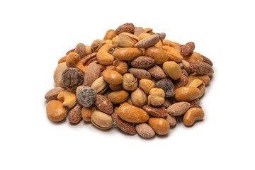  A group of almonds, pistachios, walnuts, macadamia, cashews.