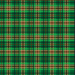 Seamless pattern of scottish tartan plaid, check fabric texture. Flat backdrop of striped textile print.