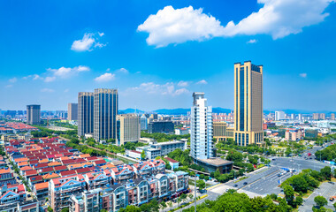 Naklejka premium The urban landscape of Yuyao City, Zhejiang Province, China