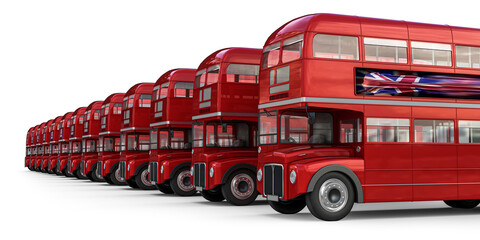 London Doubledeck Bus Depot - islolated