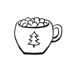 Cup mug. Hand drawn vector illustration.