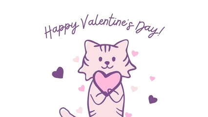Cute cat wishing you happy valentine's day