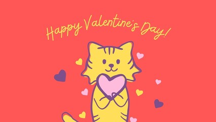 Cute cat wishing you happy valentine's day