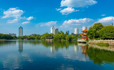 Scenery of Yuehu Park, Ningbo, Zhejiang, China