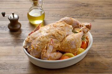 chicken with spicy butter and vegetables
