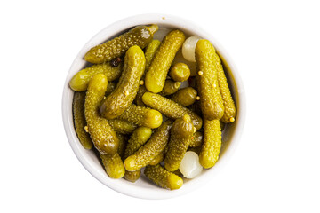 fresh gherkin cucumbers pickled cucumber vegetable meal food snack on the table copy space food...