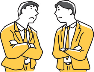 睨み合うビジネスマン