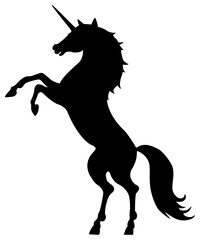 Fototapeta na wymiar unicorn cartoon silhouette 