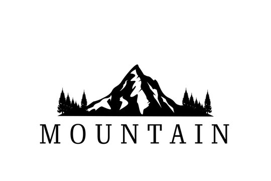 Silhouette Of Mount Hood Portland Oregon Mountain Logo Design