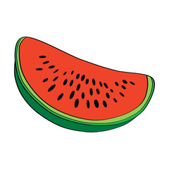 Watermelon. Berry - watermelon. Illustration of watermelon slices. Illustrations for postcards, scrapbooking. Seamless pattern.