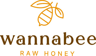 vector bee logo honey