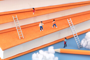 Miniature scene Children's education ladder