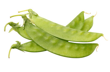 Snow peas isolated on white background