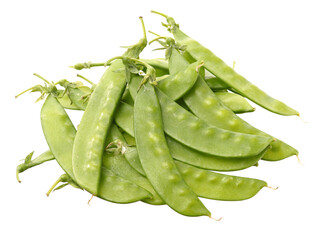 Snow peas isolated on white background