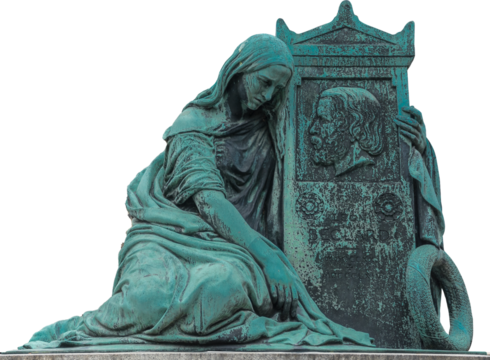 Isolated PNG cutout of a statue on a transparent background, ideal for photobashing, matte-painting, concept art
