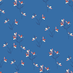 Modern floral seamless pattern. Digital drawn illustration. Can be used as a design of textile other fabric, wallpaper, cards, invitations or decorative paper