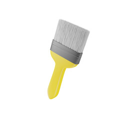 Yellow brush with white bristles 3d render