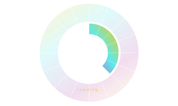 50 percent loading user interface, A Futuristic loading icon, colorful loading tap menu UI, use for Download progress, web design template, interface uploading design.