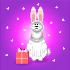 Bunny with a gift