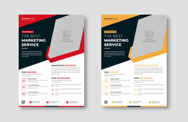 Creative corporate trendy unique business professional marketing agency modern simple leaflet flyer design for attractive business poster layout, business minimal abstract advertising vector template.