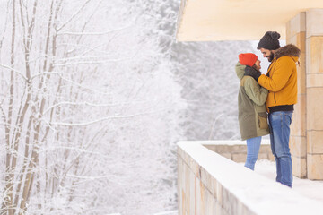 Couple enjoying winter vacation