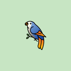 Bird logo line vector illustration design with modern concept. Unique, simple, and elegant with attractive colors