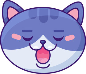 Cat sleeping expression cute funny emoji vector