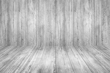 empty white wooden planks wall perspective floor room interior background