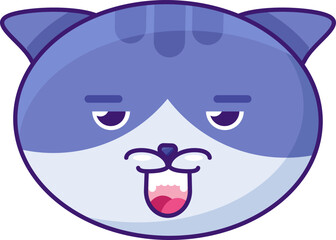 Cat cute animal boring expression emoji vector