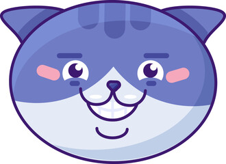 Cat happy emoji laughing from funny joke vector