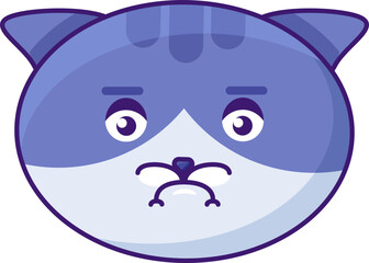 Cat sadness expression cute facial emoji vector