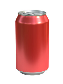 Red aluminum can 3d rendering