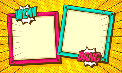 Comic cartoon frame template background design