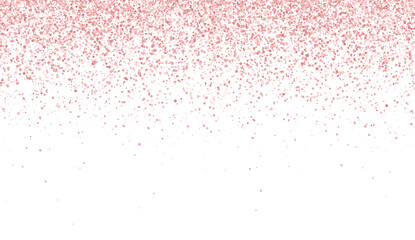 Rose gold falling particles isolated