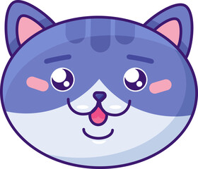 Cat happiness eyes expression funny emoji vector