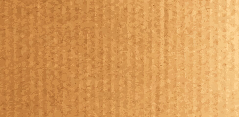 Vector corrugated cardboard realistic texture. Brown kraft paper pattern. Horizontal banner recycle paper. Natural package shape. Yellow carton background. Striped card board sheet. Vintage box cover