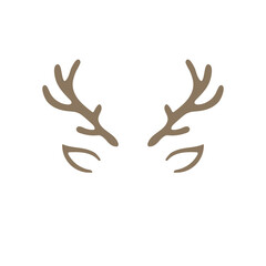 Funny deer horns headband template. Antler Christmas card design element, vector illustration isolated on white background