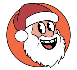 santa claus cartoon face, vector illustration