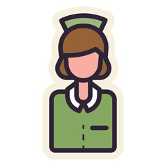 female nurse sticker
