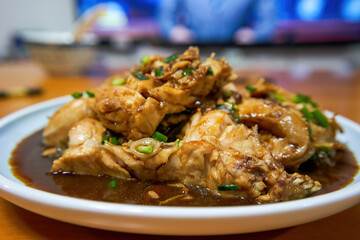 A delicious Chinese dish, braised fish nuggets