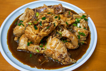 A delicious Chinese dish, braised fish nuggets